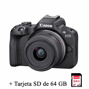 cámara canon eos r50 + lente 18 - 45 isstm