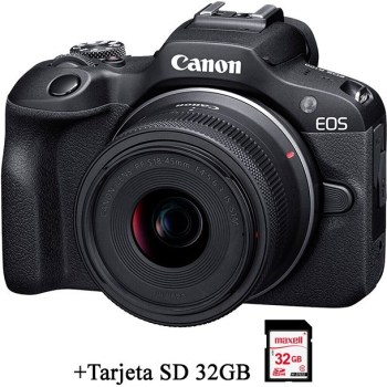 canon eos r100 cámara mirrorless con lente 18-45 mm
